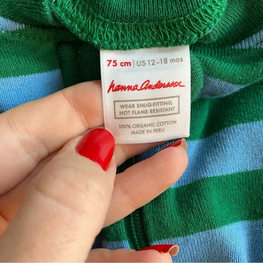 HANNA ANDERSSON Lot Of 3 One Pièce Jammies 75 (12-18mos) - Picture 7 of 11